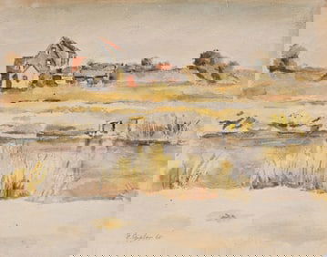 Ernst Oppler (1867 - 1929) Antique German Modern Signed Watercolor Double Sided Original Painting