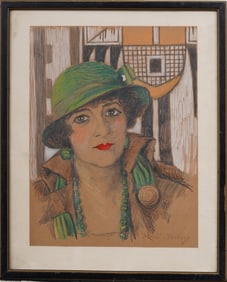 Roxoli Merriam Seabury (1874-1960)  Antique American Modernist Signed Portrait Framed Painting