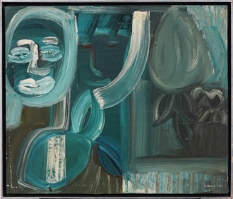 Important Exhibited Modernist Abstract Post Impressionist Framed Portrait Cubist Oil Painting