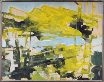 Finely Painted Antique American Abstract Expressionist Framed Original Oil Painting