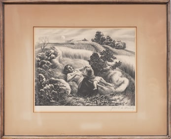 John S. De Martelly (1903-1979) Antique WPA Modernist Regionalist Signed Lithograph