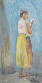 Jared Fitzgerald Important Hamptons Contemporary Black Woman Portrait Large Original Oil Painting