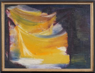Large Vintage American School Abstract Expressionist Framed Original Oil Painting