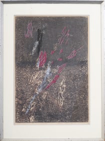 Large Signed and Framed Limited Edition Japanese Print "Stone Flower"
