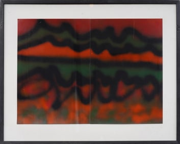 Large Contemporary Abstract Expressionist Modern Landscape Framed Painting