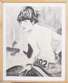 Elizabeth Peyton Signed & Numbered Modernist Print "John (John F. Kennedy Jr. on Horseback), 2000"