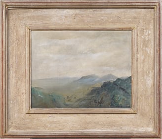 Ethelyn Cosby Stewart (B.1900)Antique American Impressionist 1935 Framed Landscape Oil Painting