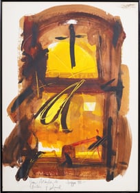 RAUL TEPPA (ARGENTINIAN, 1947-2016) Antique School Abstract Expressionist Signed Framed Painting