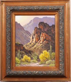 Susanne Nyberg (Born 1953)  Signed Exhibited Arizona Desert Impressionist Framed Oil Painting