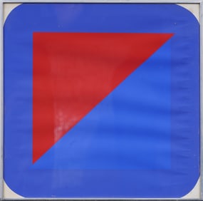 Vintage American Modernist Abstract Silkscreen Framed Print