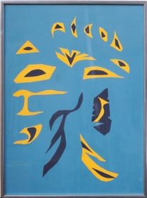 Sandra Orlovsky Modernist Cut Papper Collage "Celestial Totem"