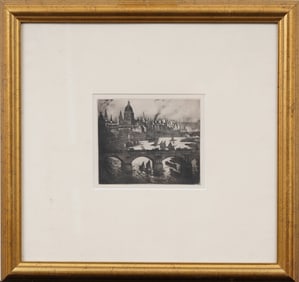 Joseph Pennell (1857-1926) Wren's City 1909 Mezzotint Framed Print