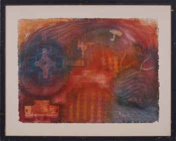 Vintage Large American School Abstract Framed Painting