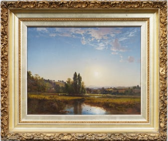 Samuel Colman (1832-1920) Antique American Hudson River School Luminous Landscape Painting