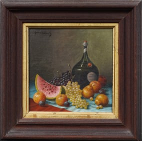 Franz Nowak (1885-1973) Antique Austrian Fruit Still Life Framed Original Oil Painting