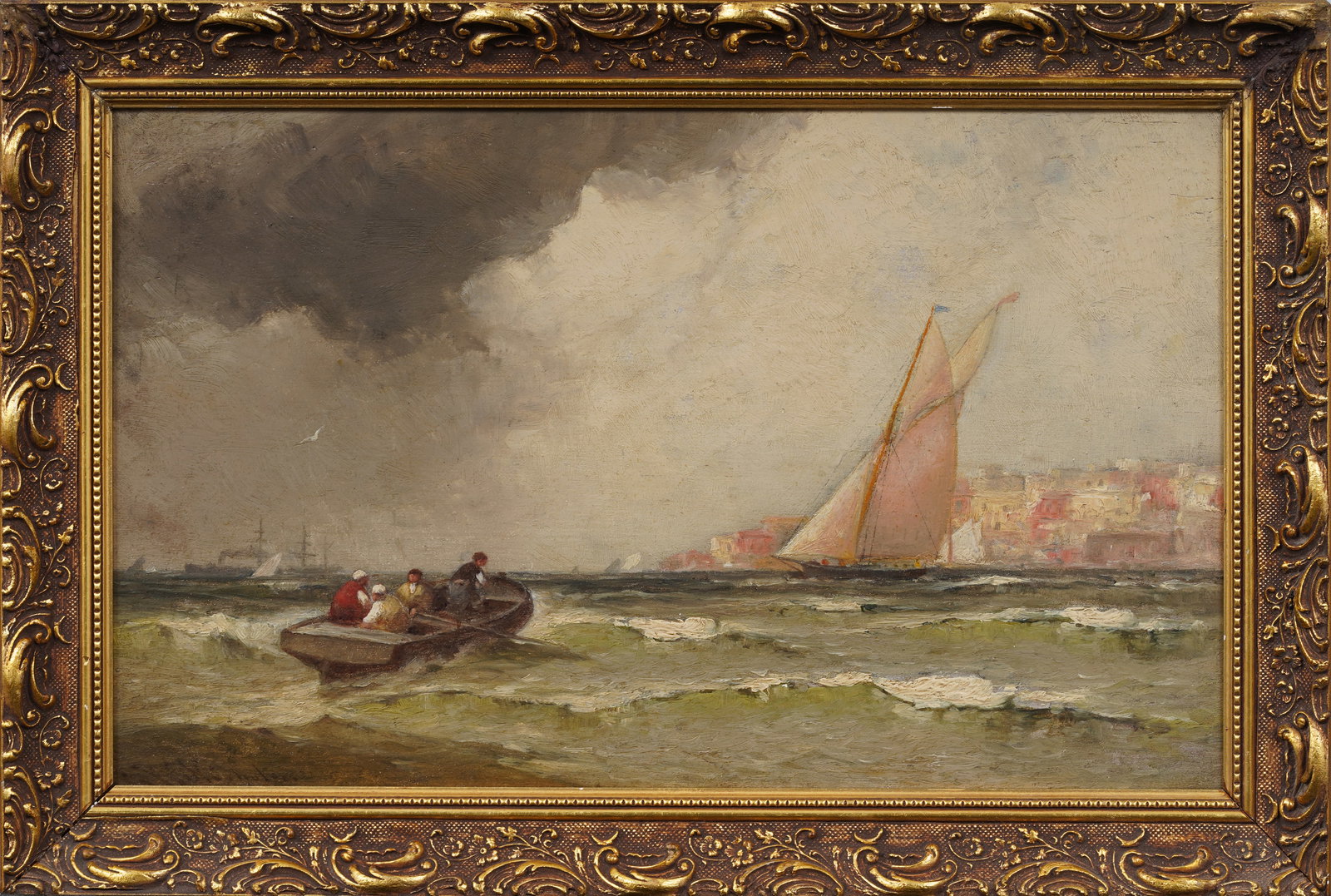 George Washington Nicholson (1832 - 1912) Antique American Impressionist Seascape Oil Painting (1 of 7)