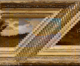 Theodore Rousseau (1812 - 1867) Antique French Barbizon Sunset Landscape Framed Oil Painting