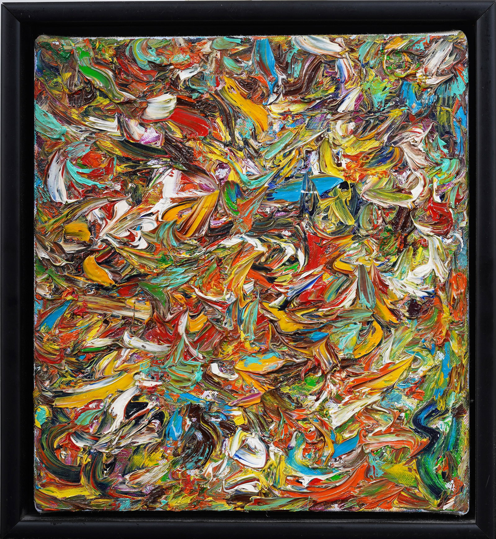 Jean Marie Haessle (Born 1939) Vintage Abstract Expressionist Signed Framed Modern Oil Painting (1 of 4)