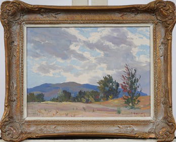 Frank Gervasi (1895 - 1986) Signed Exhibited Texas Landscape Framed Impressionist Oil Painting
