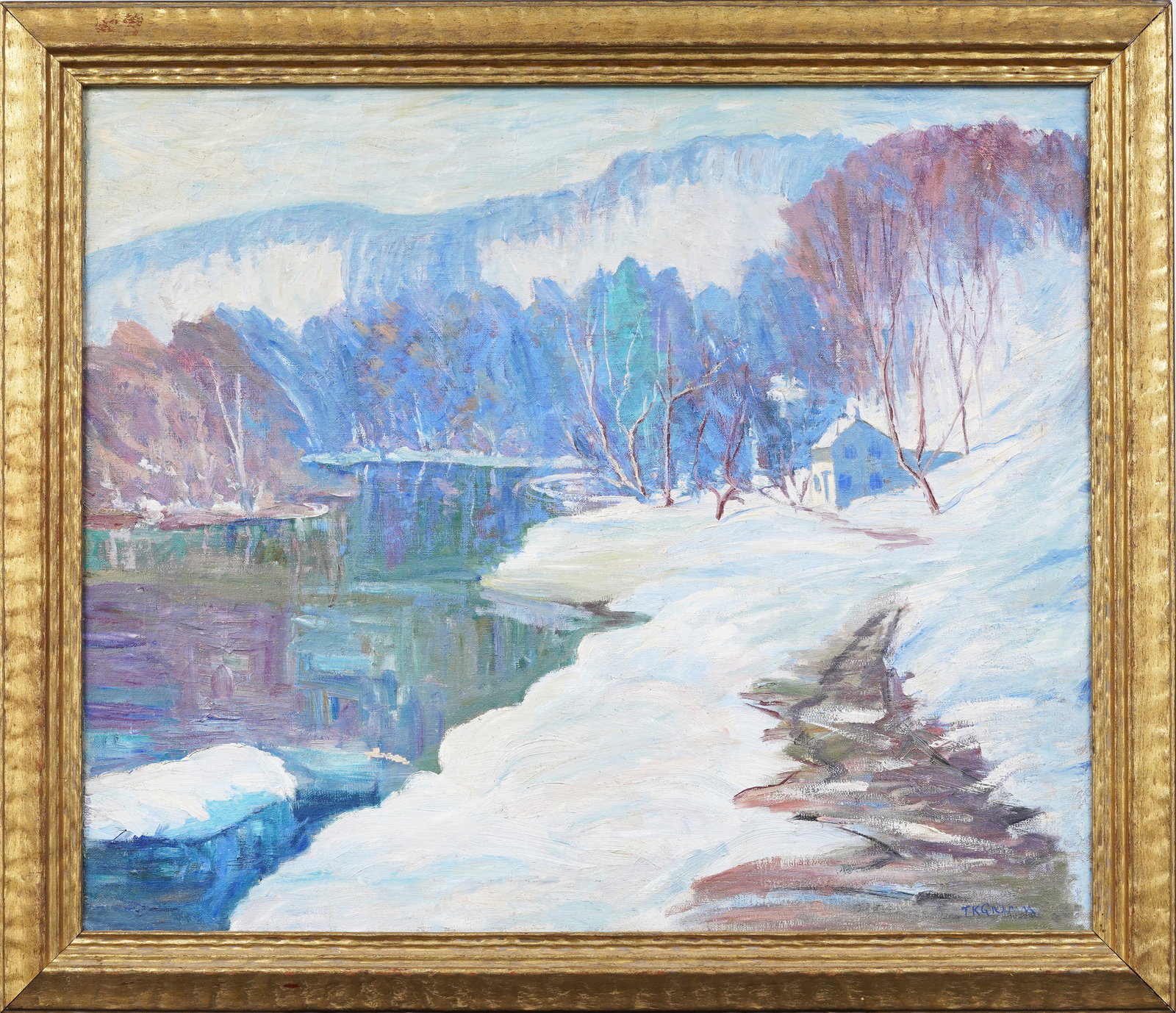 Theodore K. Gramm  Antique American Pennsylvania Winter Impressionist Original Oil Painting (1 of 7)