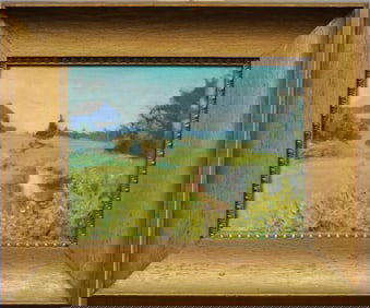 Marion Eddy Nickersen Antique American School Cade Cod Impressionist Barn Landscape Oil Painting