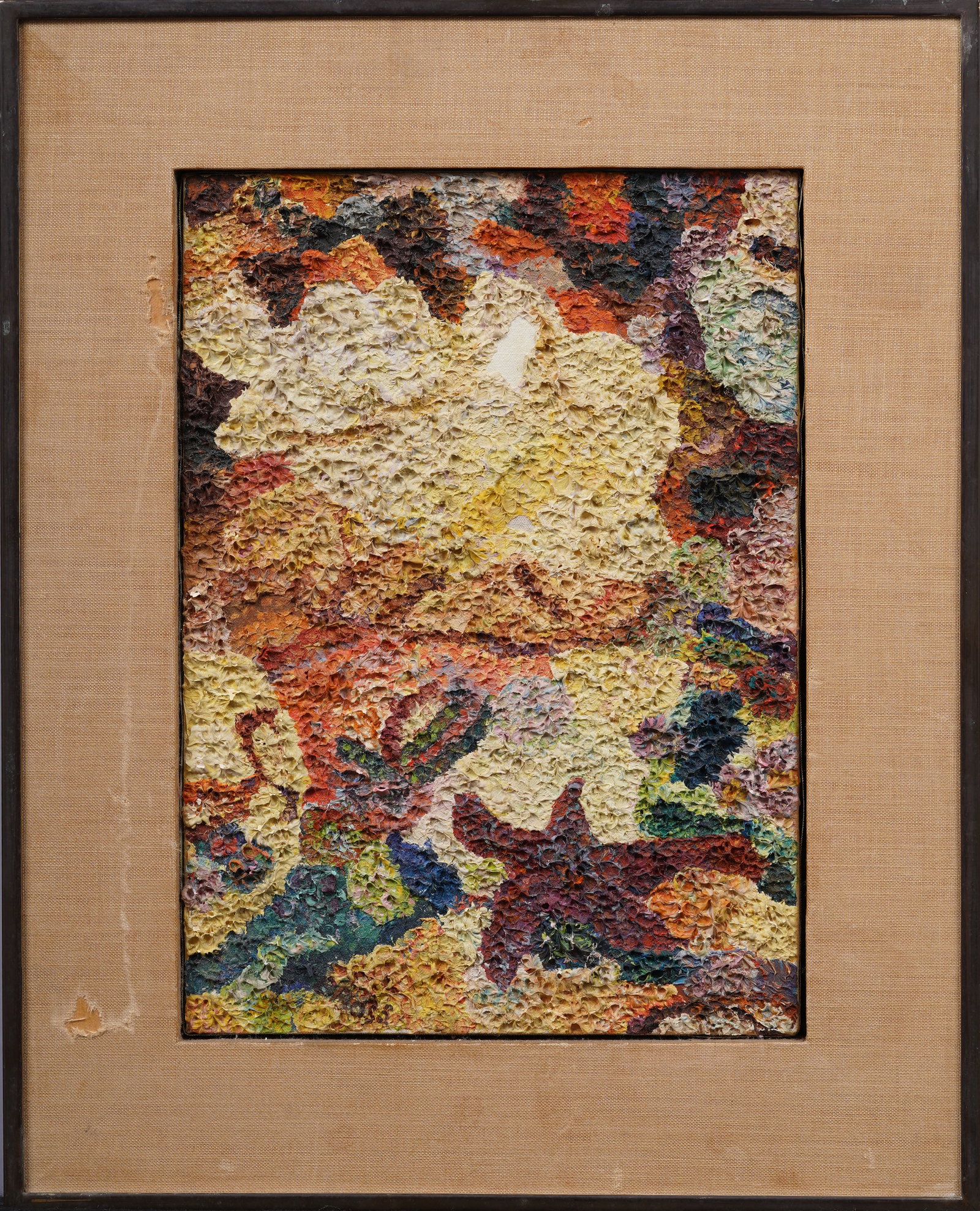 Antique Caribbean Underwater Starfish Abstract Modernist Oil Painting Kulicke Frame (1 of 5)