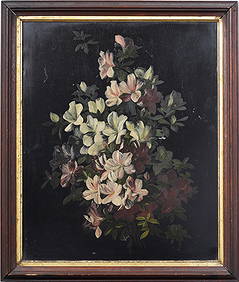 Antique American 19th Century Flower Still Life Framed Original Oil Painting (1 of 6)