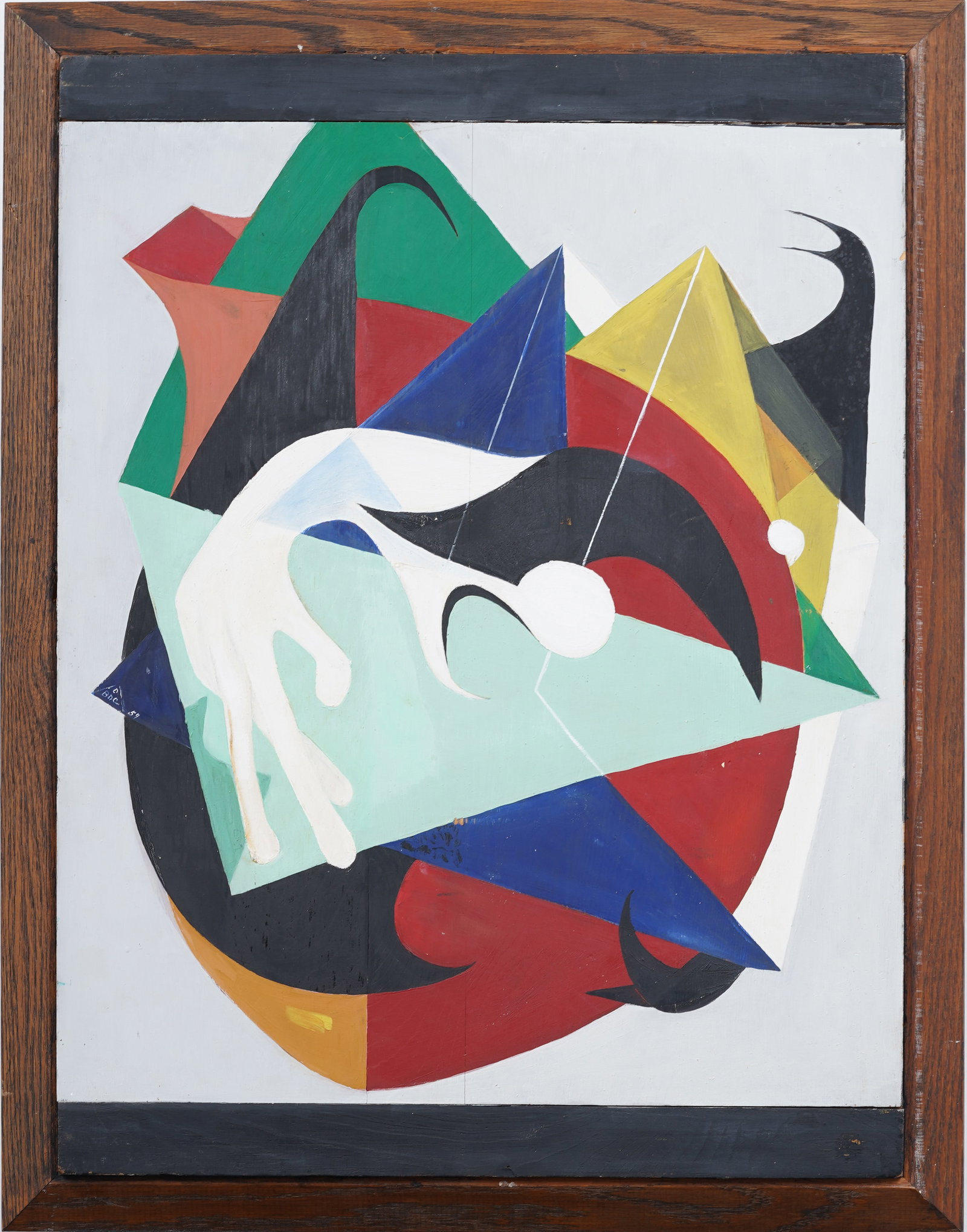 Large American School Modernist Surreal Abstract Framed Oil Painting (1 of 6)
