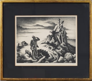 Thomas Hart Benton (1889 - 1975) "Prodigal Son"  Antique American Regionalist Signed Rare Print