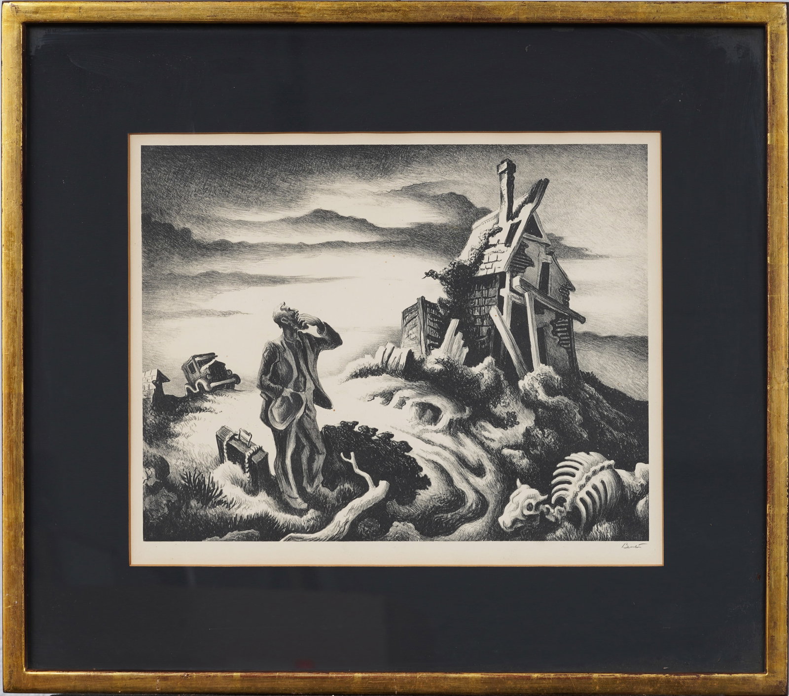 Thomas Hart Benton (1889 - 1975) "Prodigal Son"  Antique American Regionalist Signed Rare Print (1 of 9)