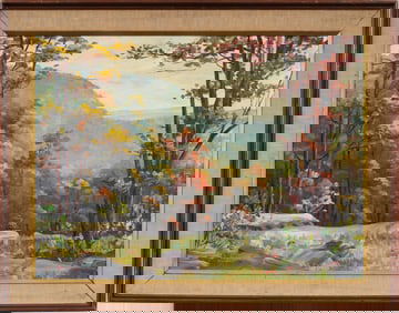 Clarence Dreisbach (1903-2001) Antique American Impressionist Fall Landscape Washington St Painting