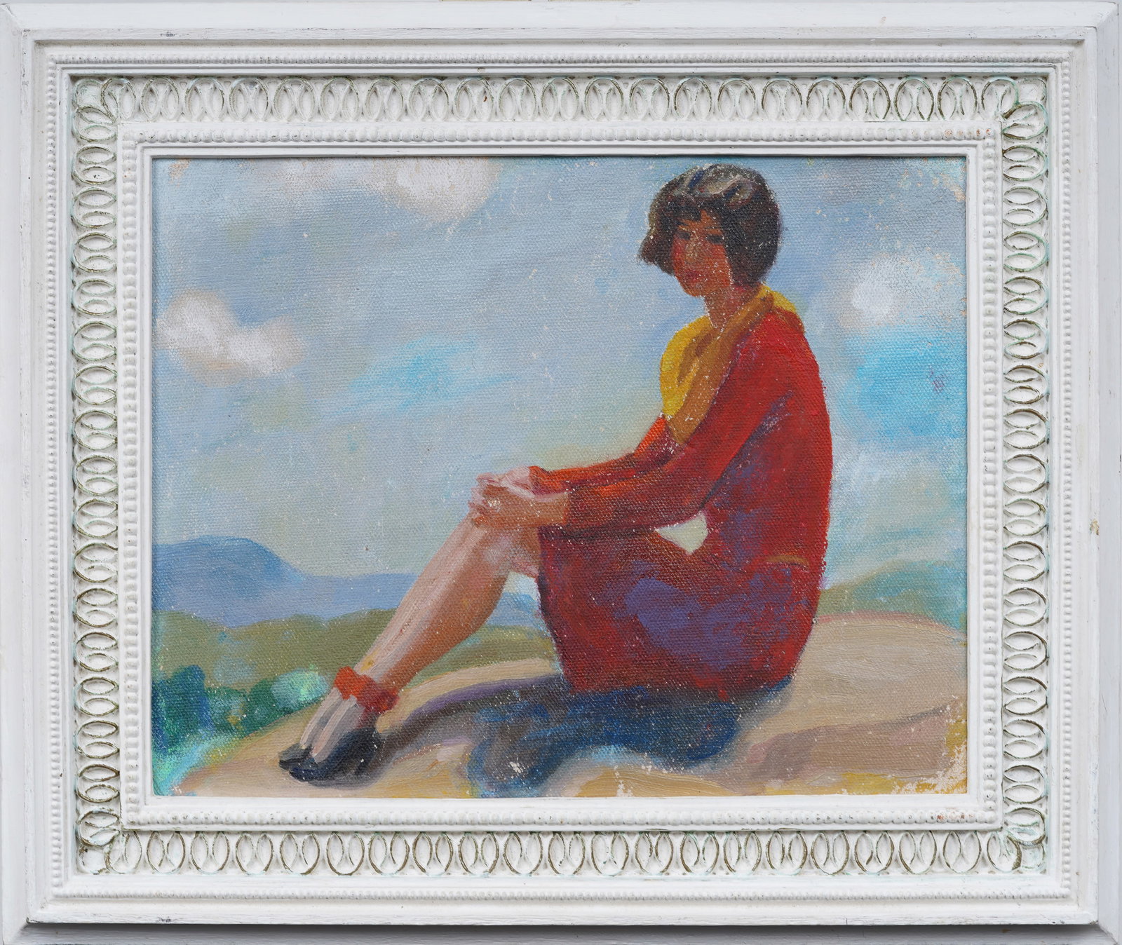 Antique American School Impressionist Landscape Portrait Framed  Original Oil Painting (1 of 5)