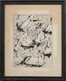 Mid Century Modern Abstract Expressionist Framed Signed Painting