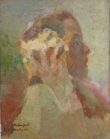 Carlota Malamfant 1901-1993 Important Listed Argentine Woman Impressionist Signed Portrait Painting