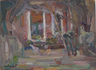 Carlota Malamfant 1901-1993 Important Listed Argentine Woman Impressionist Signed Landscape Painting