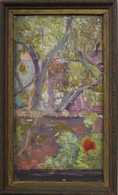 Signed Spanish Impressionist Framed 1927 Landscape Oil Painting