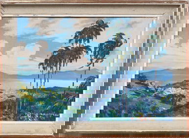 Bernard Arosteguy (1887-1956) Antique French Impressionist Landscape Painting Island of Martinique