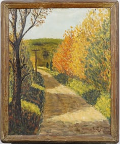 Matthew Geddes (B.1889) Antique American Impressionist Landscape Signed Original Oil Painting