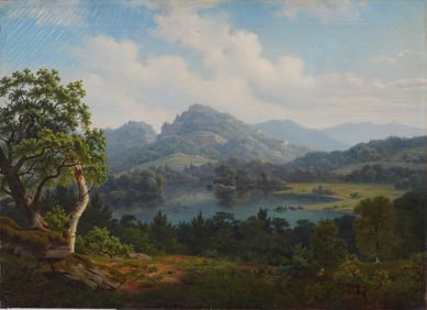 William Frederick De Haas (1830 - 1880) Antique American Hudson River School Large Landscape