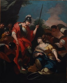 Important Large Old Master Detailed Group Portrait Scene Original Oil Painting