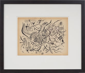 Wassily Vasilievich Kandinsky (1866 - 1944) Antique 1923 Lithograph Framed Modern Print
