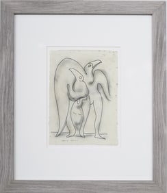 Antique Signed Surreal New York School Original Period Drawing Important Estate