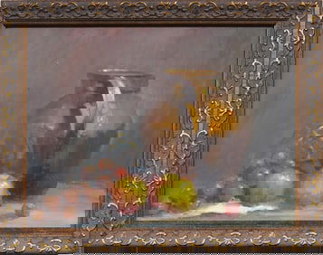 Robert A Waltsak (B. 1944) American Impressionist Fruit Still Life Signed Framed Oil Painting