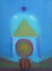 Large American School 1960 Mid Century Modern Abstract Expressionist Signed "Keil" Oil Painting