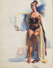 Jerralee Mcknight Important Antique American Artist Studio Nude Woman Portrait Painting