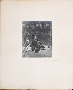 Glenn O. Coleman 1887–1932 Antique American Modernist Ashcan School Print: Antique American print. Sheet signed by Glenn O. Coleman1887–1932. Measuring 11 by 13 inches overall and 4.5 by 6.5 print alone. Please see all images for condition. Size is measured and written on