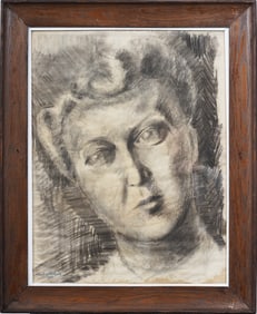 Lilian MacKendrick (1906-1987) Antique American Modernist Young Woman Portrait Original Drawing