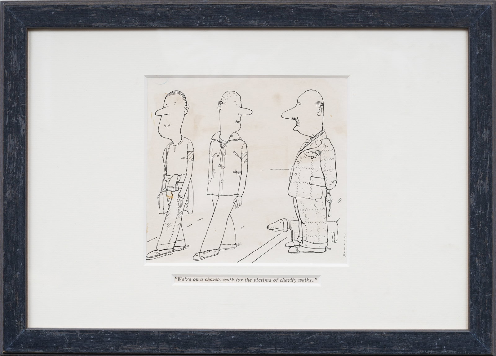 Barry Fantoni (Born 1940) Vintage American Humorous Cartoon Original Framed Drawing (1 of 5)