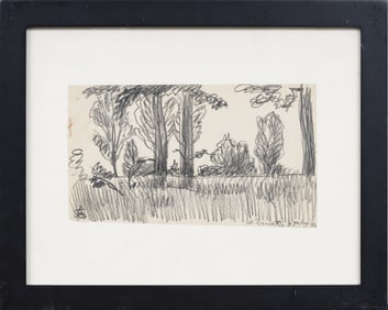 Oscar Florianus Bluemner (1867 - 1938) Signed Modernist Landscape Framed Original Drawing