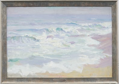 Leopold Charles Matzal (1890 - 1956)  Antique American Impressionist Seascape Original Oil Painting